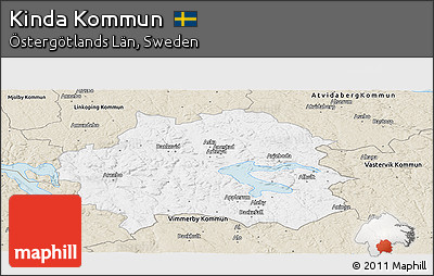 Classic Style Panoramic Map of Kinda Kommun