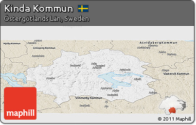 Classic Style Panoramic Map of Kinda Kommun