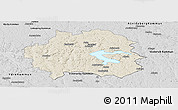 Shaded Relief Panoramic Map of Kinda Kommun, desaturated