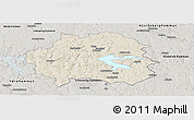 Shaded Relief Panoramic Map of Kinda Kommun, semi-desaturated