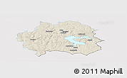 Shaded Relief Panoramic Map of Kinda Kommun, single color outside