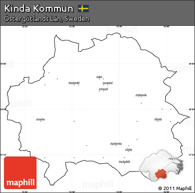 Blank Simple Map of Kinda Kommun, cropped outside