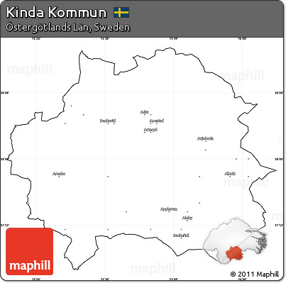 Blank Simple Map of Kinda Kommun, cropped outside