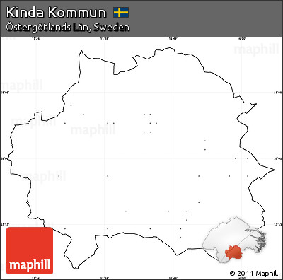 Blank Simple Map of Kinda Kommun, cropped outside, no labels