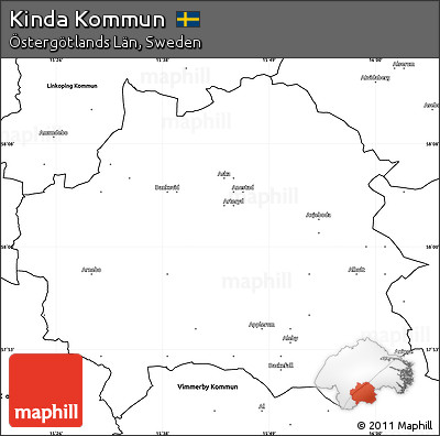 Blank Simple Map of Kinda Kommun