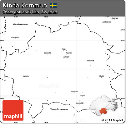 Blank Simple Map of Kinda Kommun