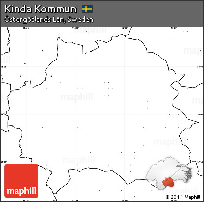 Blank Simple Map of Kinda Kommun, no labels