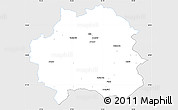 Silver Style Simple Map of Kinda Kommun, single color outside