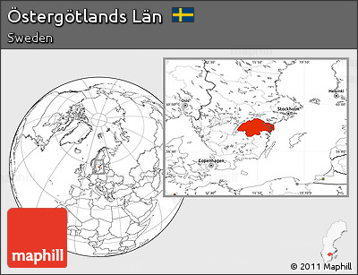 Blank Location Map of Östergötlands Län