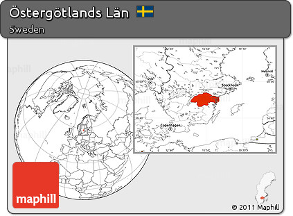 Blank Location Map of Östergötlands Län