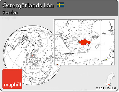 Blank Location Map of Östergötlands Län