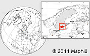 Blank Location Map of Östergötlands Län, highlighted country, within the entire country