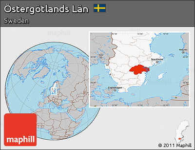 Gray Location Map of Östergötlands Län, highlighted country