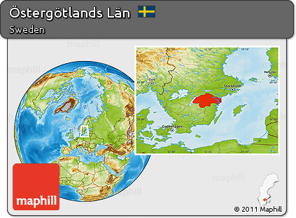 Physical Location Map of Östergötlands Län