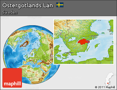Physical Location Map of Östergötlands Län