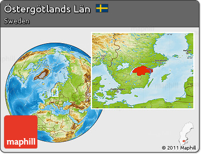 Physical Location Map of Östergötlands Län