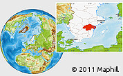 Physical Location Map of Östergötlands Län, highlighted country