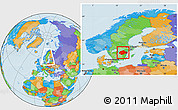 Political Location Map of Östergötlands Län, within the entire country