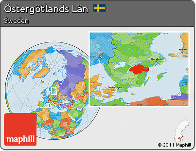 Political Location Map of Östergötlands Län
