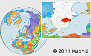 Political Location Map of Östergötlands Län, highlighted country