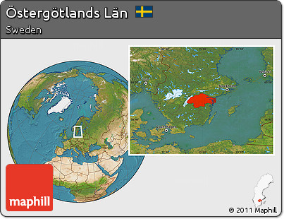 Satellite Location Map of Östergötlands Län