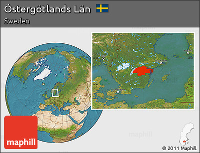 Satellite Location Map of Östergötlands Län