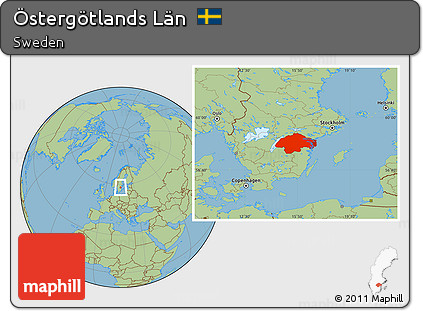 Savanna Style Location Map of Östergötlands Län