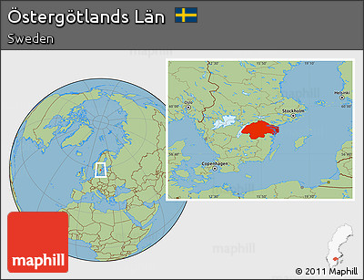 Savanna Style Location Map of Östergötlands Län