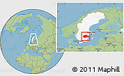Savanna Style Location Map of Östergötlands Län, highlighted country, within the entire country