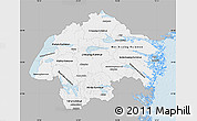 Gray Map of Östergötlands Län, single color outside