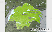 Physical Map of Östergötlands Län, darken, semi-desaturated