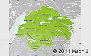 Physical Map of Östergötlands Län, lighten, desaturated