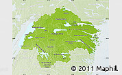 Physical Map of Östergötlands Län, lighten