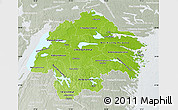 Physical Map of Östergötlands Län, lighten, semi-desaturated