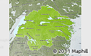 Physical Map of Östergötlands Län, semi-desaturated