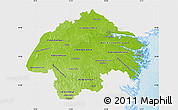 Physical Map of Östergötlands Län, single color outside