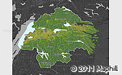Satellite Map of Östergötlands Län, darken, desaturated