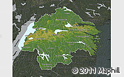 Satellite Map of Östergötlands Län, darken, semi-desaturated