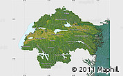 Satellite Map of Östergötlands Län, single color outside