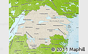 Shaded Relief Map of Östergötlands Län, physical outside