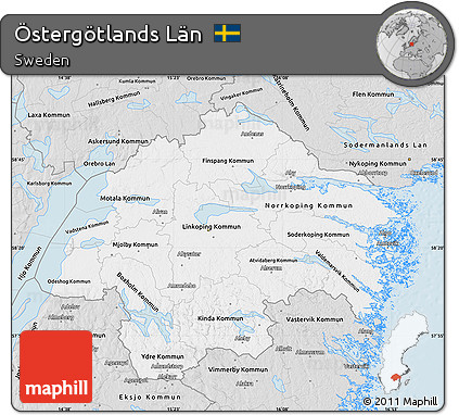 Silver Style Map of Östergötlands Län