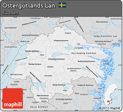 Silver Style Map of Östergötlands Län