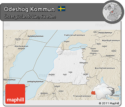 Classic Style 3D Map of Ödeshög Kommun