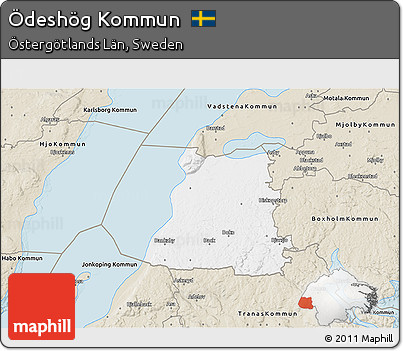 Classic Style 3D Map of Ödeshög Kommun
