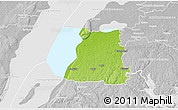 Physical 3D Map of Ödeshög Kommun, lighten, desaturated