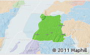 Political 3D Map of Ödeshög Kommun, lighten