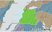 Political 3D Map of Ödeshög Kommun, semi-desaturated