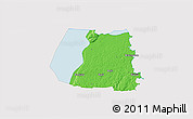 Political 3D Map of Ödeshög Kommun, single color outside