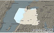 Shaded Relief 3D Map of Ödeshög Kommun, darken