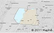 Shaded Relief 3D Map of Ödeshög Kommun, desaturated